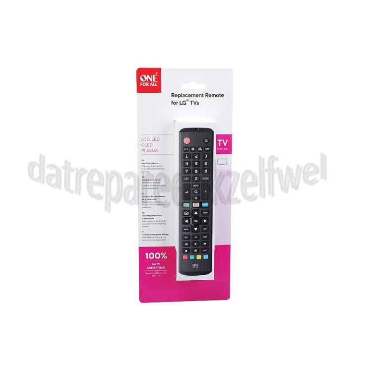 Foto van One For All Afstandsbediening Geschikt voor alle LG televisies Lcd, Led en Plasma 