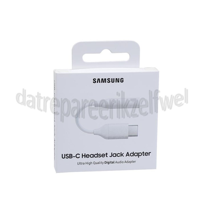 Foto van Samsung Adapter USB-C - 3.5mm Headphone Jack Adapter, Wit Hoofdtelefoon aansluiting 