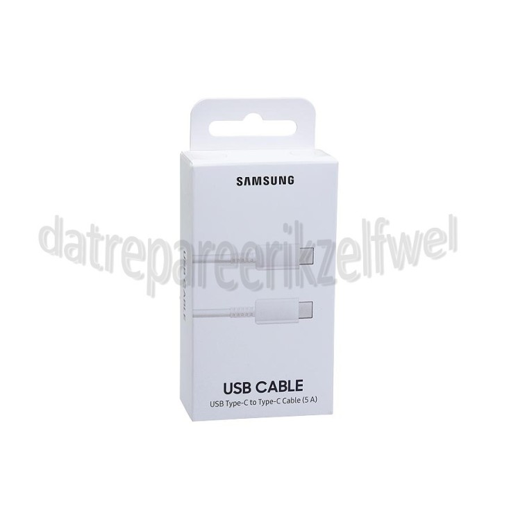 Foto van Samsung USB-C Kabel USB-C naar USB-C Kabel 45W, 1 meter, Wit laden en gegevensoverdracht 