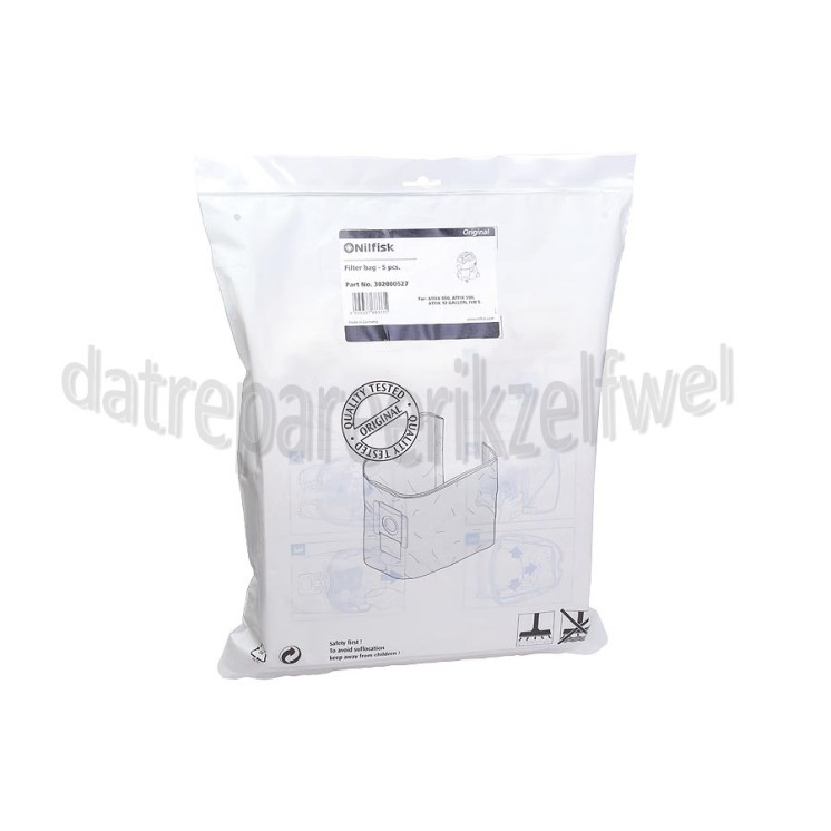 Foto van Nilfisk Stofzuigerzak Papier, 5 stuks Attix 550, 590 