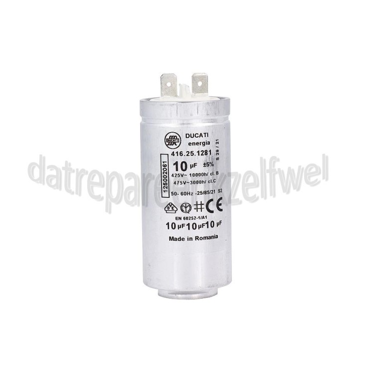 Foto van Condensator 10uF, Ducati T65377AH3, T76385AH2, EDH3686GDE 
