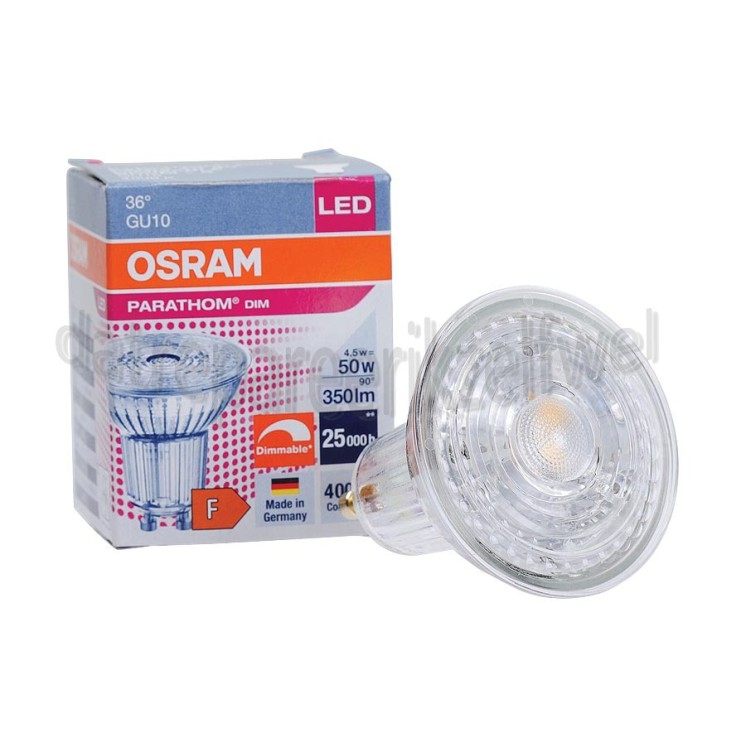 Foto van Osram Ledlamp LED PAR16 Dimbaar 36 graden 4,5W GU10 350lm 4000K 