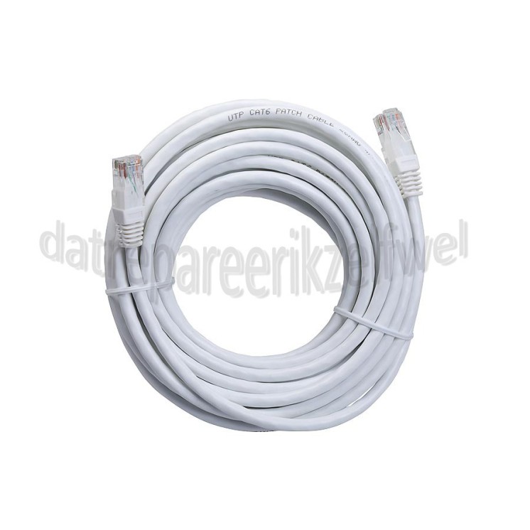 Foto van UTP/Netwerk kabel UTP CAT6 Netwerkkabel, RJ45- RJ45 Male 10 Meter wit 