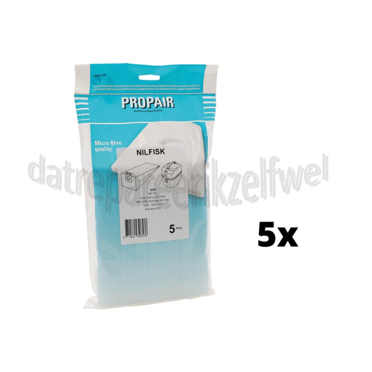 Foto van Stofzuigerzak Micro Fleece 5 stuks Family, Business 14,0/9,0 ltr 