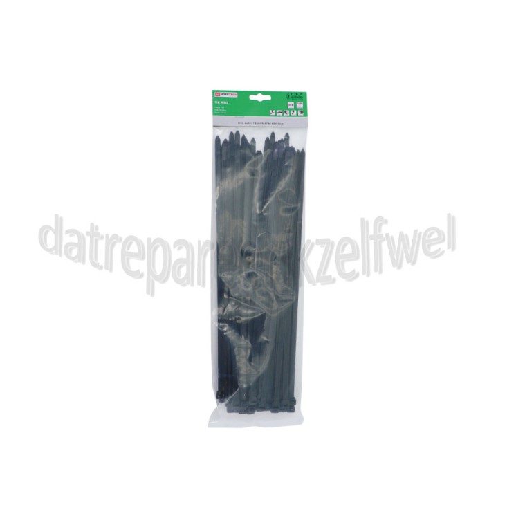 Foto van Bundelbandjes 370x7.8 mm Zwart, 50 Stuks Tie-wrap 