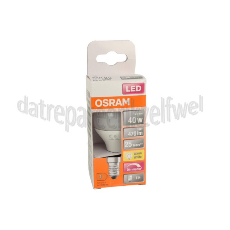 Foto van Osram Ledlamp LED Superstar Classic P40 Dimbaar Mat 4,9W 230V E14 470lm 2700K 