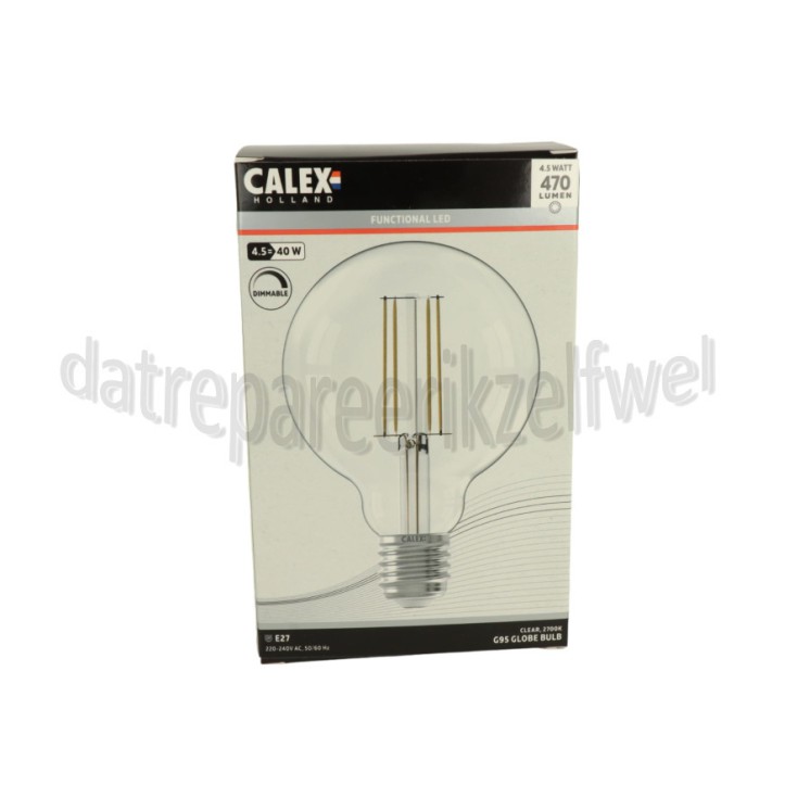 Foto van Calex Ledlamp LED Globe G95 Helder Dimbaar E27 4,5W 470lm 2700K 