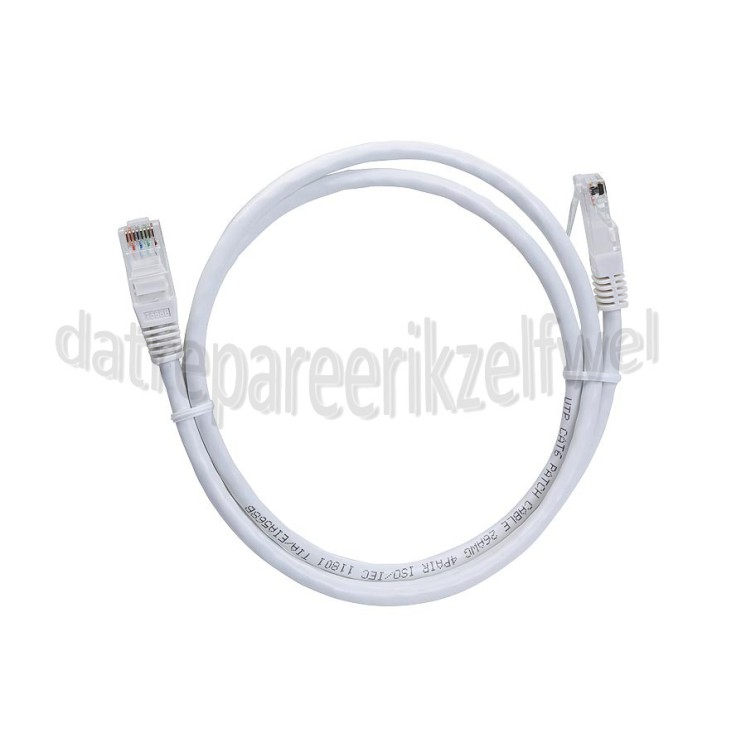 Foto van UTP/Netwerk kabel UTP CAT6 Netwerkkabel, RJ45- RJ45 Male 1 Meter wit 