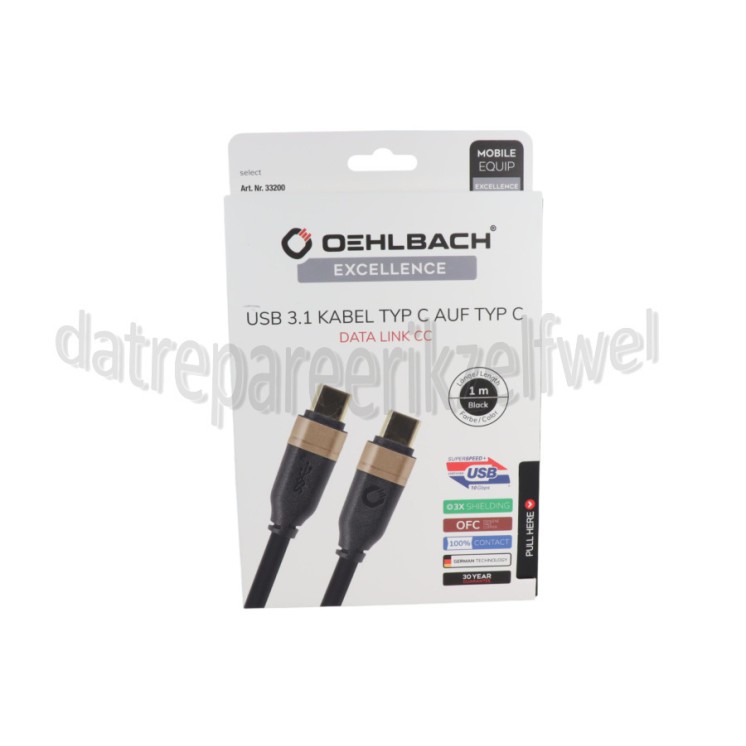 Foto van Oehlbach Computer Data Link CC kabel USB-C 3.1, 1 meter 