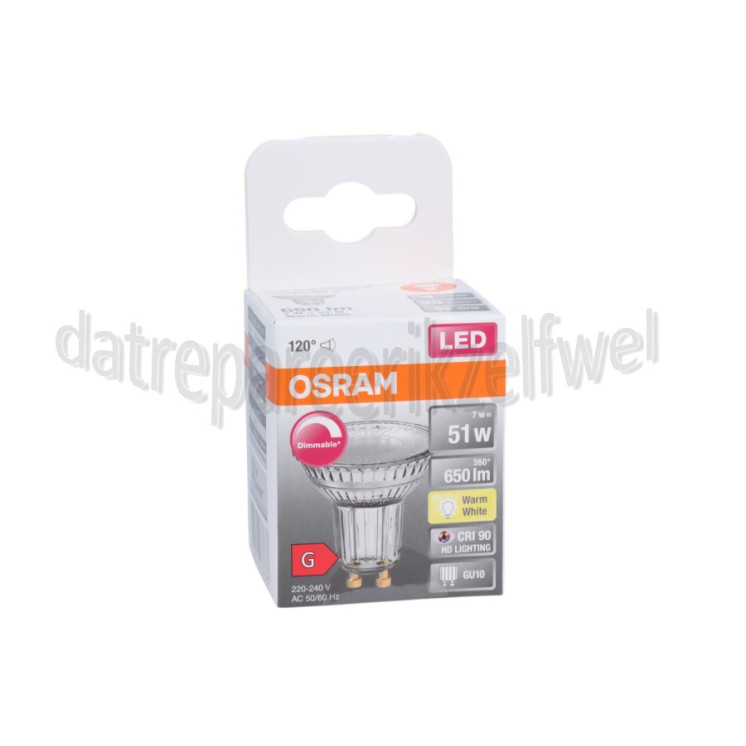 Foto van Osram Ledlamp LED PAR16 Dimbaar 120 graden 7W GU10 650lm 2700K 