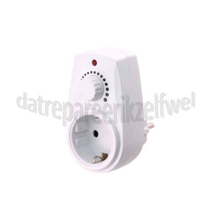 Foto van Promax Dimmer 20A 230V 280W RA wit Stekkerdimmer voor gloei en halogeenlampen 