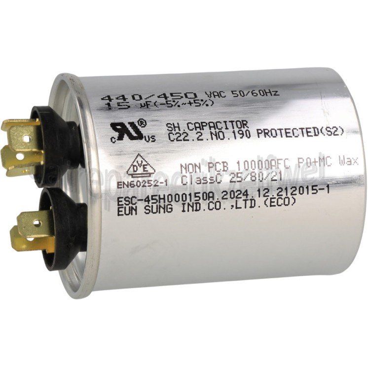 Foto van Samsung Condensator Aanloopcondensator 15uF DV70F5E0HGW/EN, DV80H8100HW/EN, DV91H8000HW/EN 