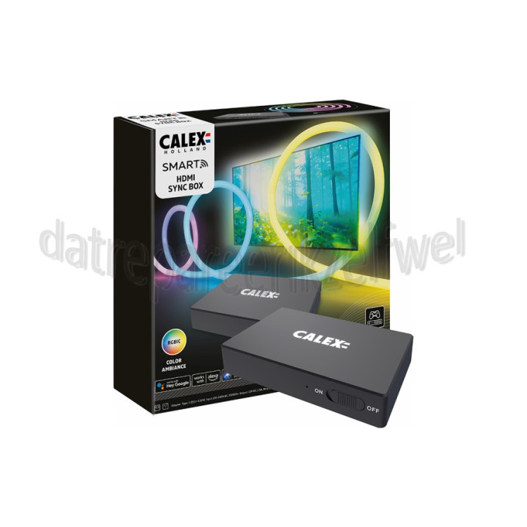 Foto van Calex Ledlamp Smart Syncbox - 2,45M - RGBIC Calex Smart App, 450 Lumen, Amazon Alexa, Google Home 