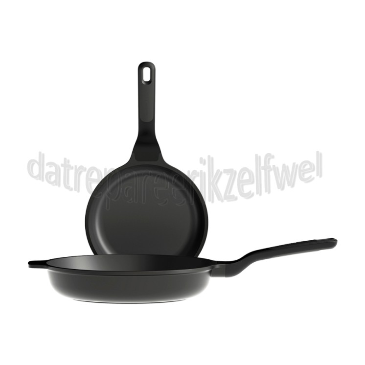 Foto van BergHOFF Set Stone+ Braadpannenset, Antikleef 24 en 28cm Inductie, Halogeen, Vitrokeramisch, Gas 